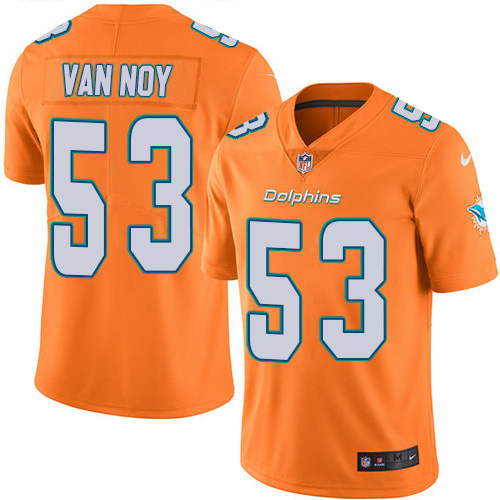 Nike Miami Dolphins 53 Kyle Van Noy Orange Green Youth Stitched NFL Limited Rush Jersey